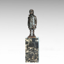 Kids Figure Statue Little Boy Child Bronze Sculpture TPE-743